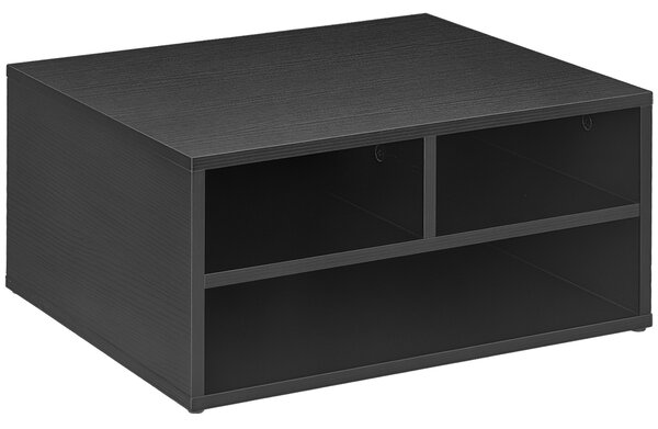 HOMCOM Mobile Porta Stampante da Ufficio con 3 Ripiani Aperti a 2 Livelli, 47x40x22.5 cm, Nero | Aosom Italy