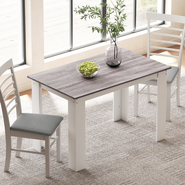 HOMCOM Tavolo da Pranzo Moderno in Legno per 4-6 Persone, 120x69x75cm, Grigio e Bianco | Aosom Italy