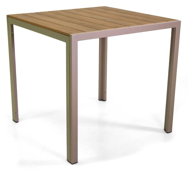 Tavolo da Giardino 80x80xh75 cm in Alluminio Polywood Tortora