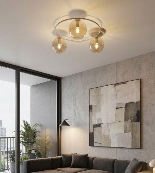 Plafoniera SOPRA 3xE14/10W/230V beige/fumé