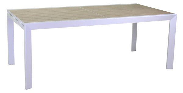 Tavolo Allungabile da Giardino 200/300x100xh75 cm in Alluminio Cleveland Bianco