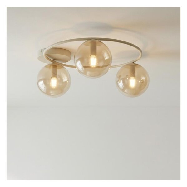 Plafoniera SOPRA 3xE14/10W/230V beige/fumé