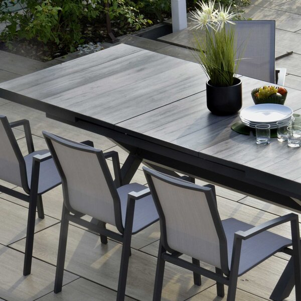Tavolo Allungabile da Giardino 200/260x100xh75 cm in Alluminio Dover Antracite