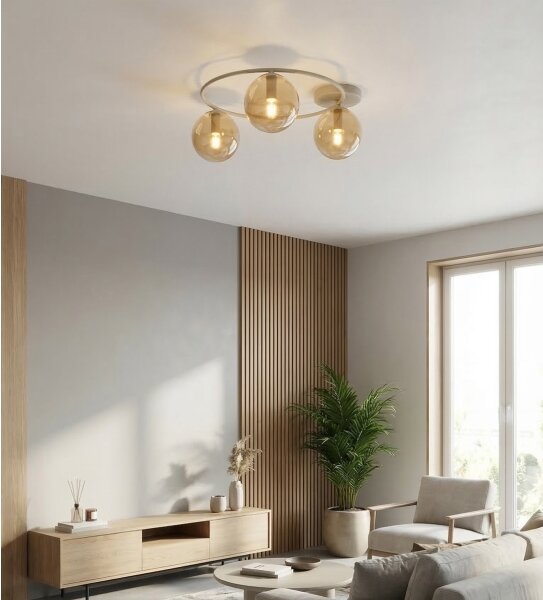 Plafoniera SOPRA 3xE14/10W/230V beige/fumé