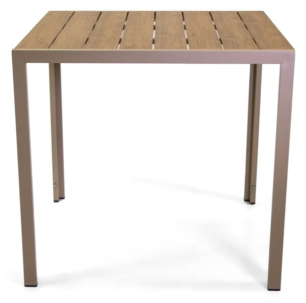 Tavolo da Giardino 80x80xh75 cm in Alluminio Polywood Tortora