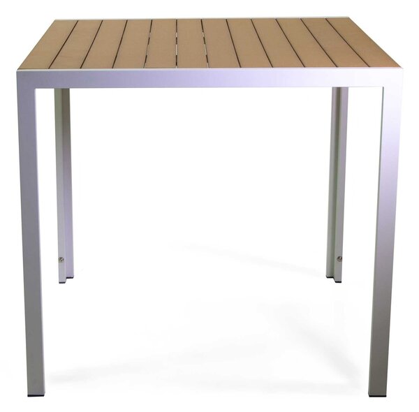 Tavolo da Giardino 80x80xh75 cm in Alluminio Polywood Bianco