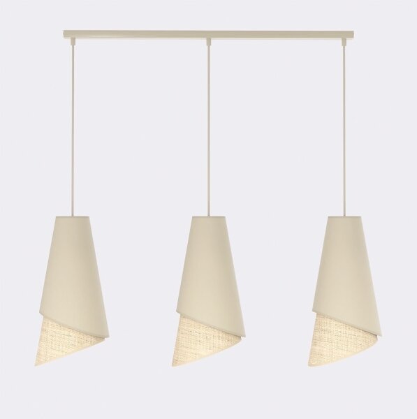 Lampadario a sospensione con cavo MODA 3xE27/15W/230V beige/rattan