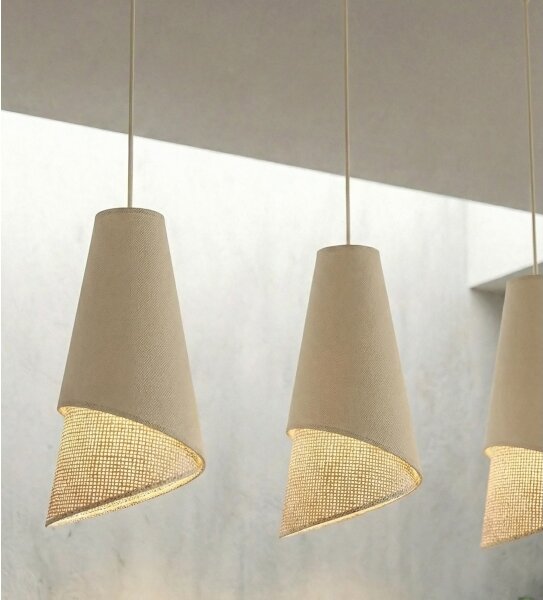 Lampadario a sospensione con cavo MODA 3xE27/15W/230V beige/rattan