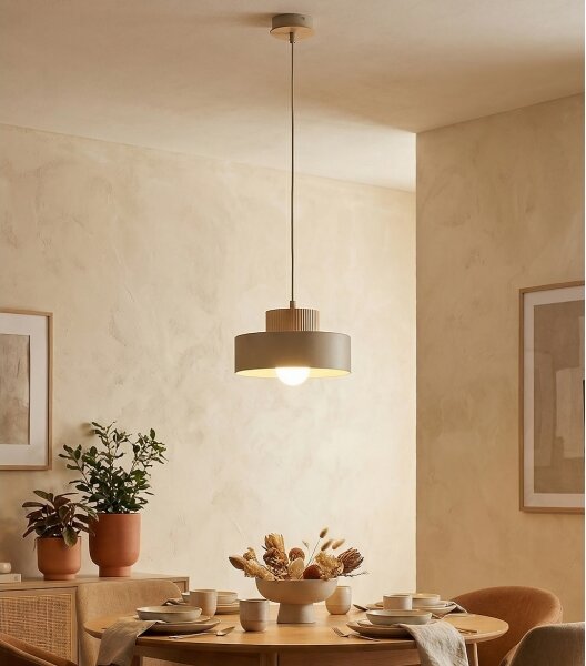 Lampadario a sospensione su cavo KIVI, 1xE27/15W/230V, beige