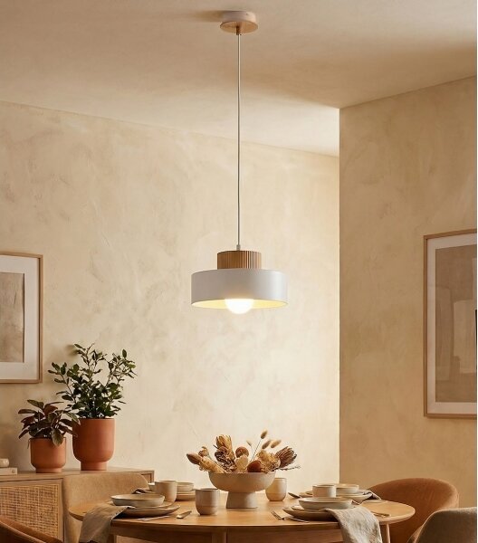 Lampada a sospensione su cavo KIVI 1xE27/15W/230V bianca