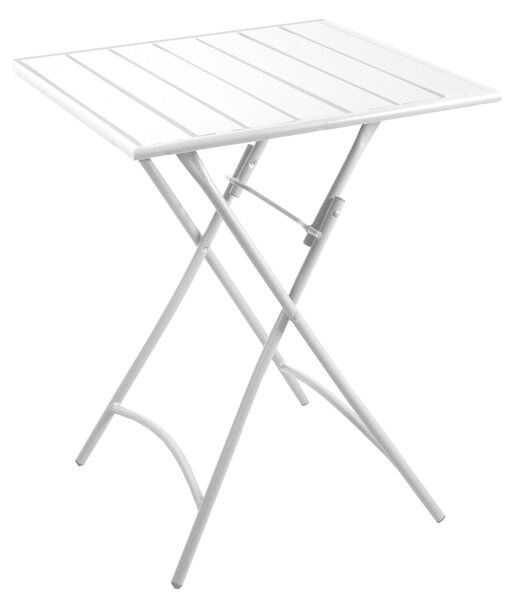 Tavolo da Giardino 60x60xh72 cm in Metallo Rovigo Bianco