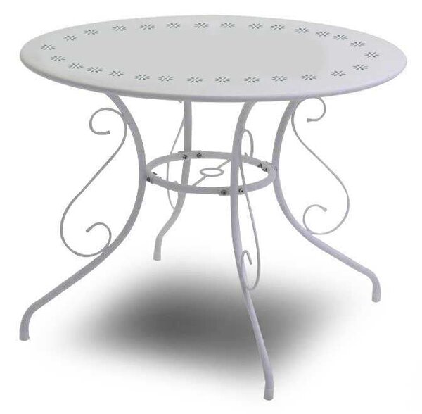 Tavolo da Giardino Ø95xh72 cm in Metallo New Old Bianco