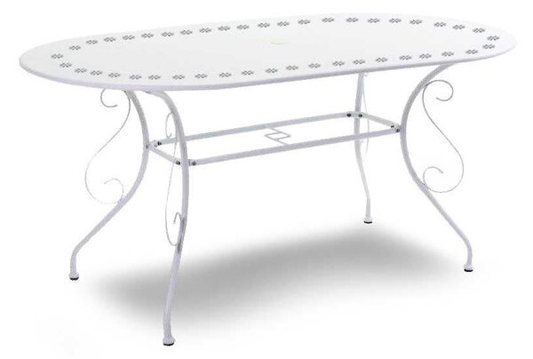 Tavolo da Giardino 160x90xh72 cm in Metallo New Old Bianco