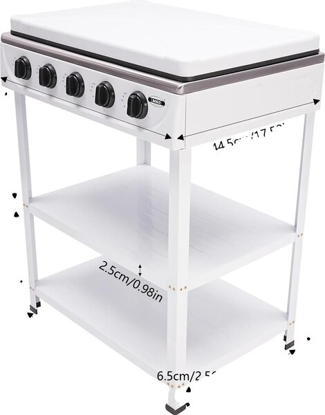 Barbecue a gas, 5 bruciatori, modello da appoggio, BIANCO