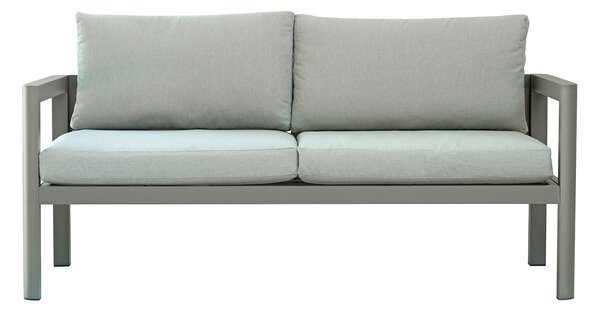 Divano 2 Posti da Giardino 155x60x75 cm Marsiglia in Alluminio Tortora e Grigio Cenere