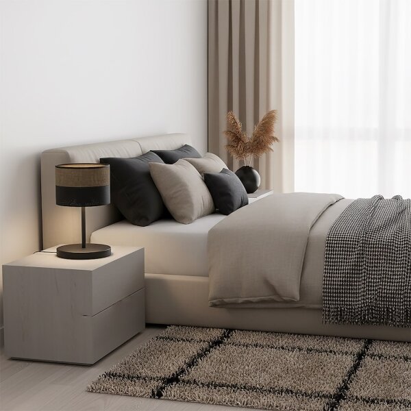 Lampada da tavolo KARBON 1xE27/15W/230V nero/marrone