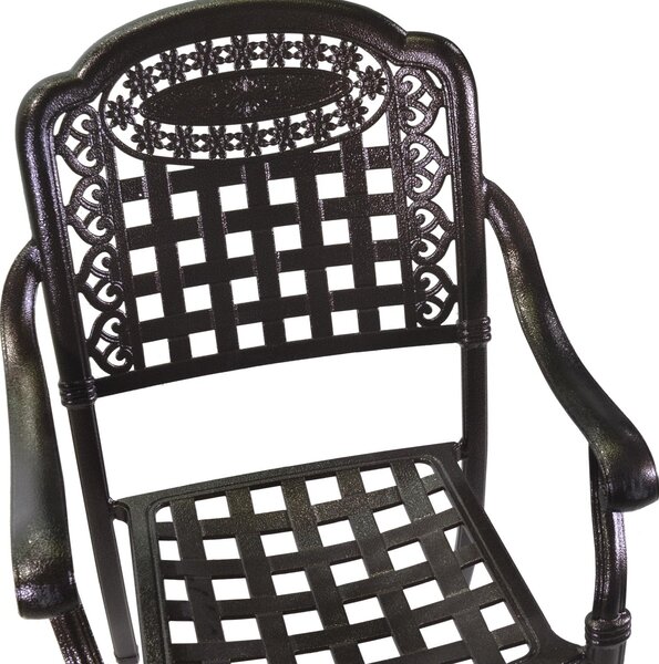 Tavolo da Giardino 150x90xh73 cm con 6 Sedie in Alluminio Maryland Antracite