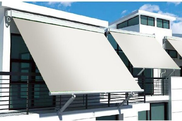 Tenda da Sole Avvolgibile Manuale 150x250 cm in Alluminio e Poliestere Beverly Beige