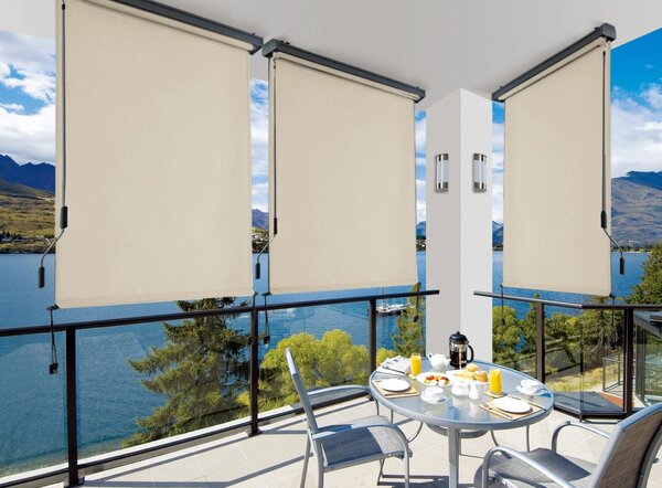Tenda da Sole Avvolgibile Manuale 120x250 cm in Alluminio e Poliestere Charleston Beige
