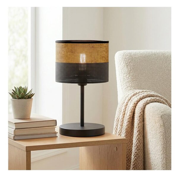 Lampada da tavolo KARBON 1xE27/15W/230V nero/marrone