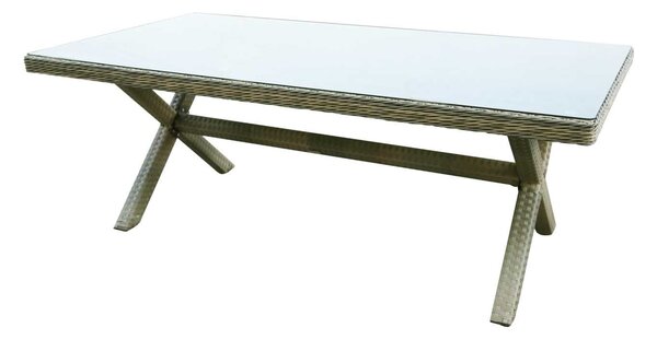 Tavolo da Giardino 200x100xh72 cm in Polyrattan Baltimora Grigio