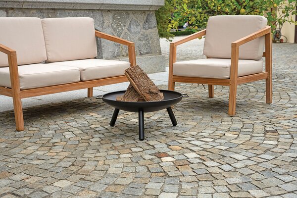 Braciere da Giardino Ø60xH27 cm in Ferro Nero