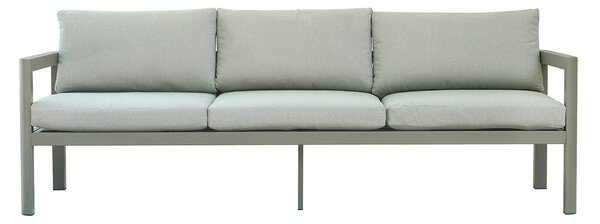 Divano 3 Posti da Giardino 213x60x75 cm Marsiglia in Alluminio Tortora e Grigio Cenere