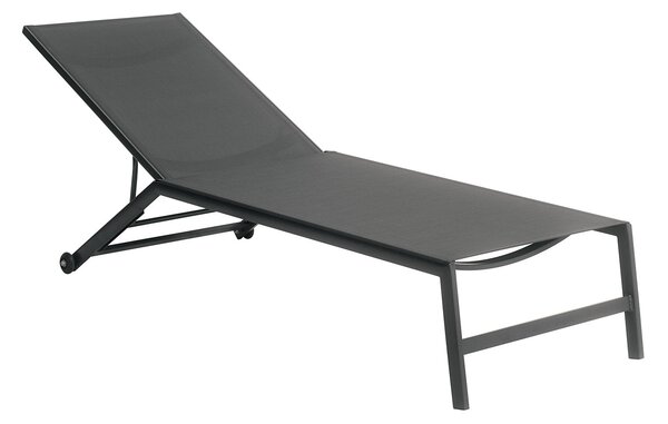 Lettino Prendisole da Giardino 195x70x34 cm con Ruote Antracite