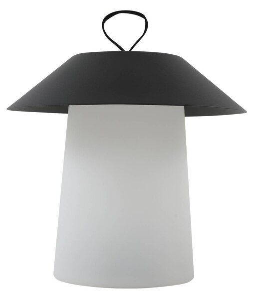Lindby Lampada da tavolo ricaricabile a LED Kalina, bianco/nero, IP44