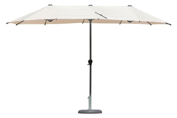 Ombrellone da Giardino Doppio 2x4m Palo Ø38 mm Antracite e Ecrù