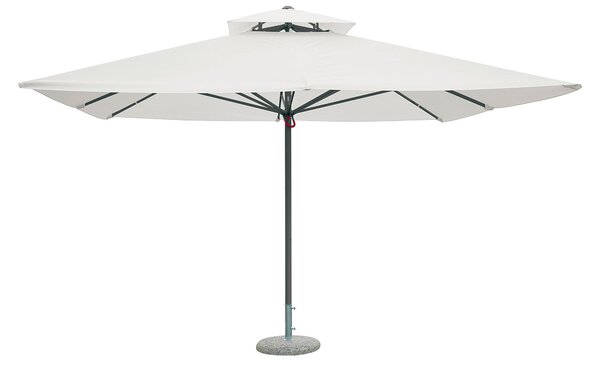 Ombrellone da Giardino 4x4m Palo Ø60 mm in Poliestere Grigio e Ecrù