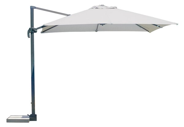 Ombrellone Decentrato da Giardino 3x3m Roma in Alluminio e Acrilico Grigio e Bianco
