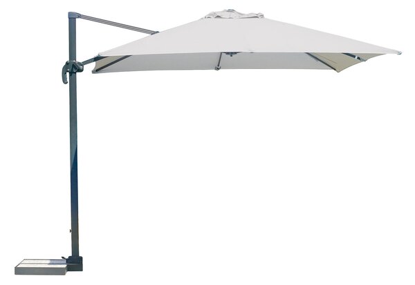 Ombrellone Decentrato da Giardino 3x3m Roma in Alluminio e Acrilico Grigio e Bianco