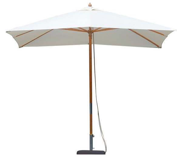 Ombrellone da Giardino 3x2m Palo Ø38 mm in Bambù e Poliestere Ecrù