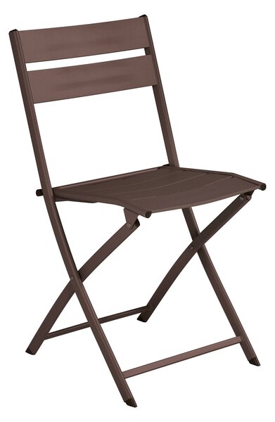 Sedia da Giardino Pieghevole 44x85x51 cm Lucca in Alluminio Chocolate