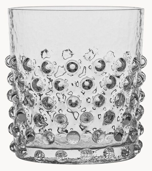 Set di 2 bicchieri in vetro soffiato Hobnail