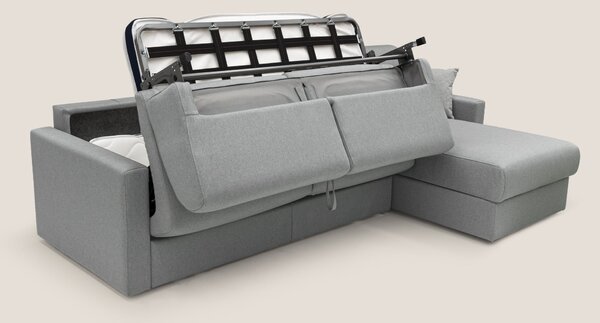 Chris Divano letto angolare 5 posti in tessuto impermeabile T13 grigio