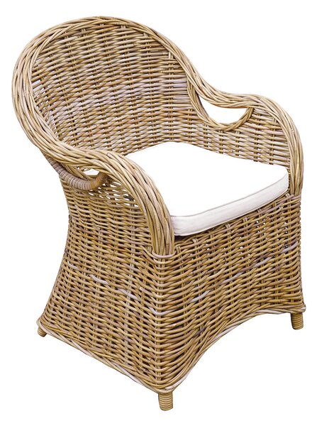 Poltrona da Giardino 62x65xH86 cm Semarang Fibra in Grey Kubu Naturale con Cuscino