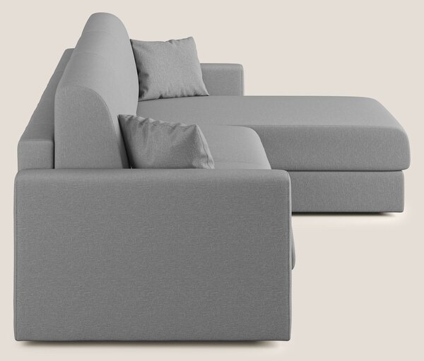 Chris Divano letto angolare 5 posti in tessuto impermeabile T13 grigio