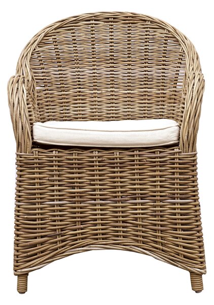 Poltrona da Giardino 62x65xH86 cm Semarang Fibra in Grey Kubu Naturale con Cuscino