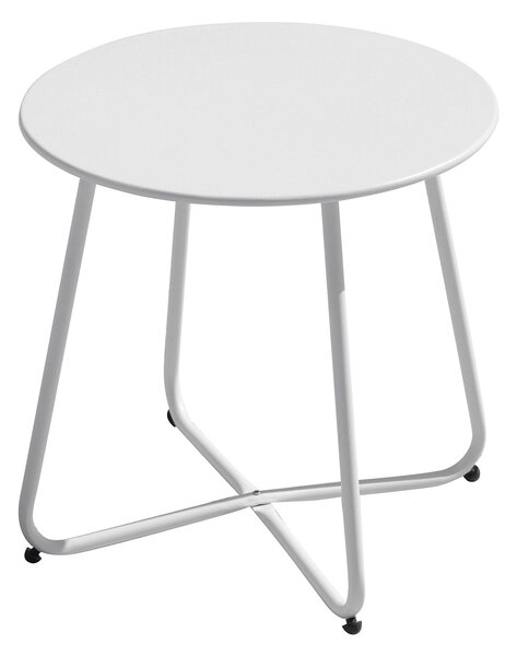 Tavolino da Giardino Ø45 cm Epoxy in Ferro Bianco