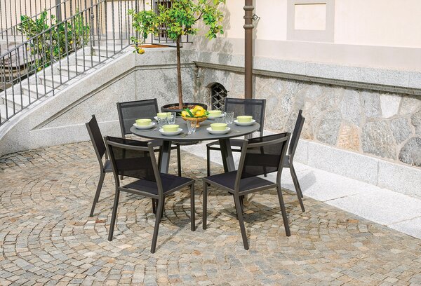 Tavolo da Giardino Ø120 cm Alberese in Alluminio Antracite