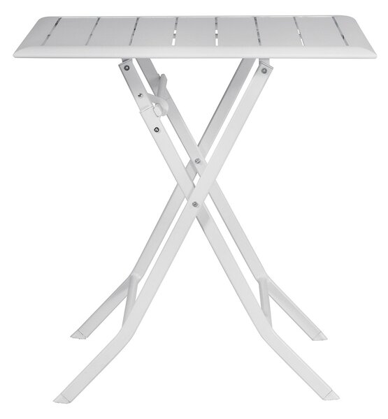 Tavolo Pieghevole da Giardino 60x60x72 cm Lucca in Alluminio Bianco