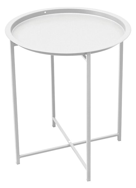 Tavolino da Giardino Ø45 cm in Ferro Bianco