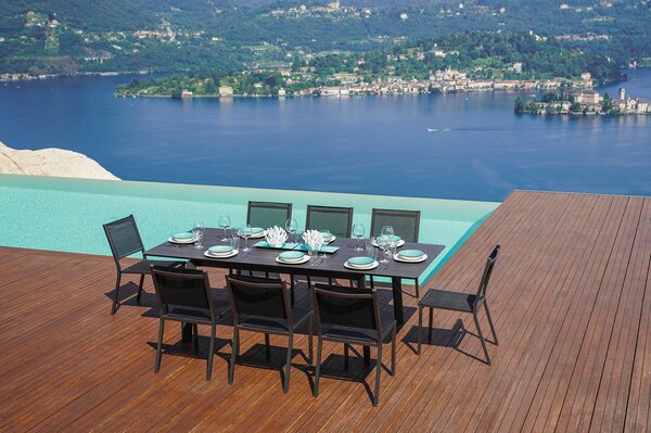 Tavolo Allungabile da Giardino 160/240x102x75 cm San Donato in Alluminio Antracite