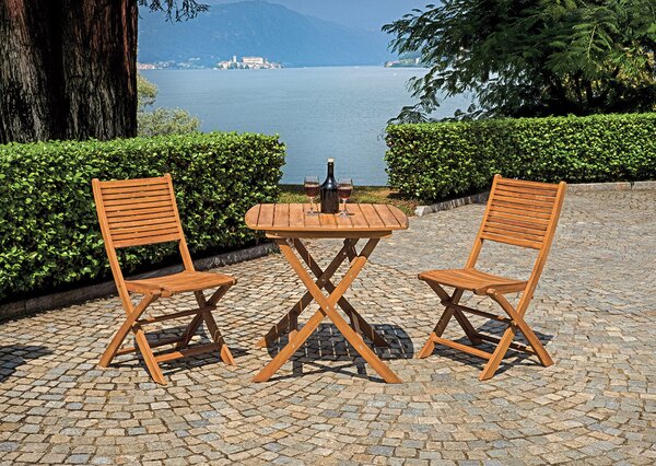 Tavolo Pieghevole da Giardino 80x80x76 cm Piombino in Legno di Acacia