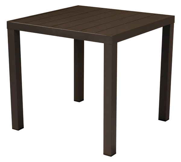 Tavolo da Giardino 80x80x76 cm San Vincenzo in Alluminio Chocolate