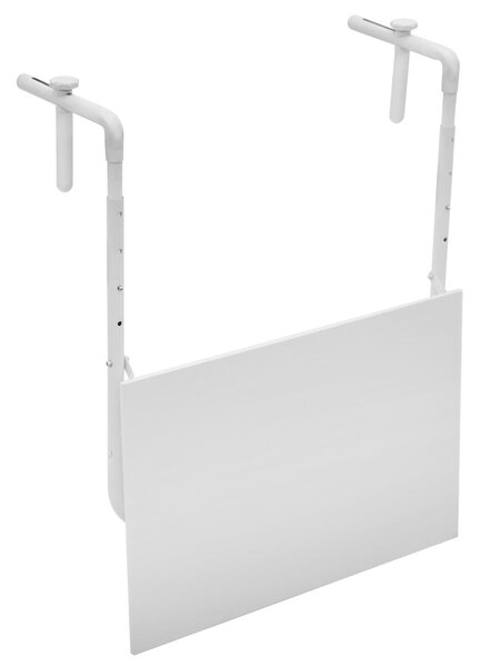 Tavolino Pieghevole da Ringhiera 60x52 cm Ringhiera in Ferro Bianco
