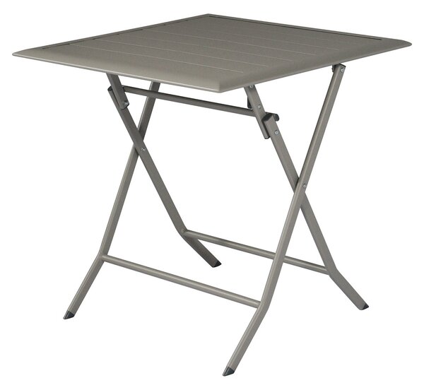 Tavolo Pieghevole da Giardino 60x60x72 cm Lucca in Alluminio Tortora