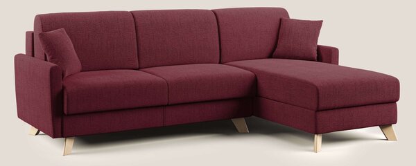 Edgar divano letto angolare in tessuto felis impermeabile T03 rosso